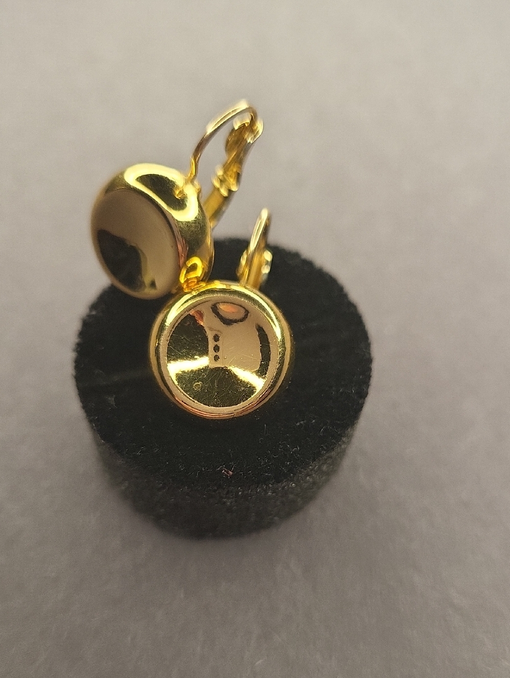 Gold-Tone Round Leverback Drop Earrings